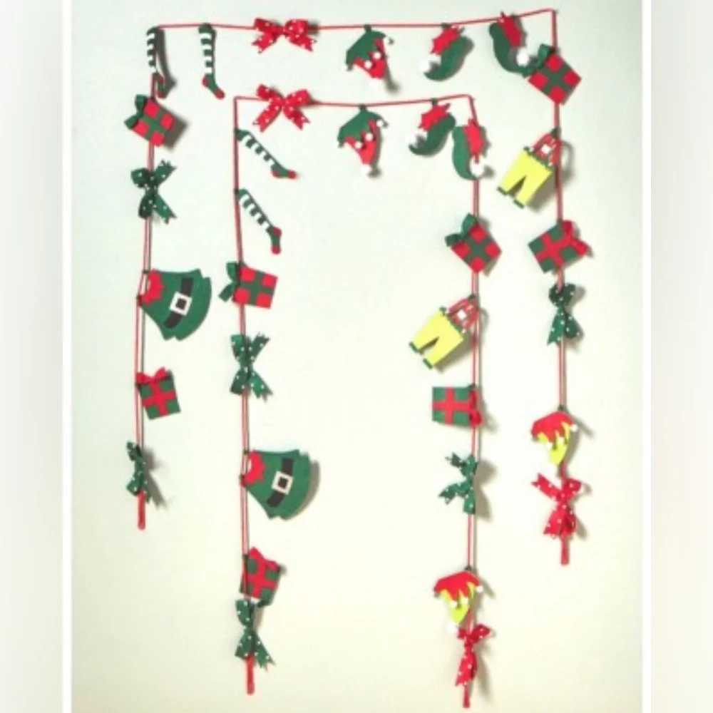 Set of 4!‎ 9 Ft. Elf Clothes Laundry Garland Christmas Tree Mantel Decoration